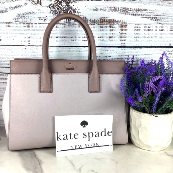 Kate Spade Cameron Street Candance Hand bag colorblock Porcini